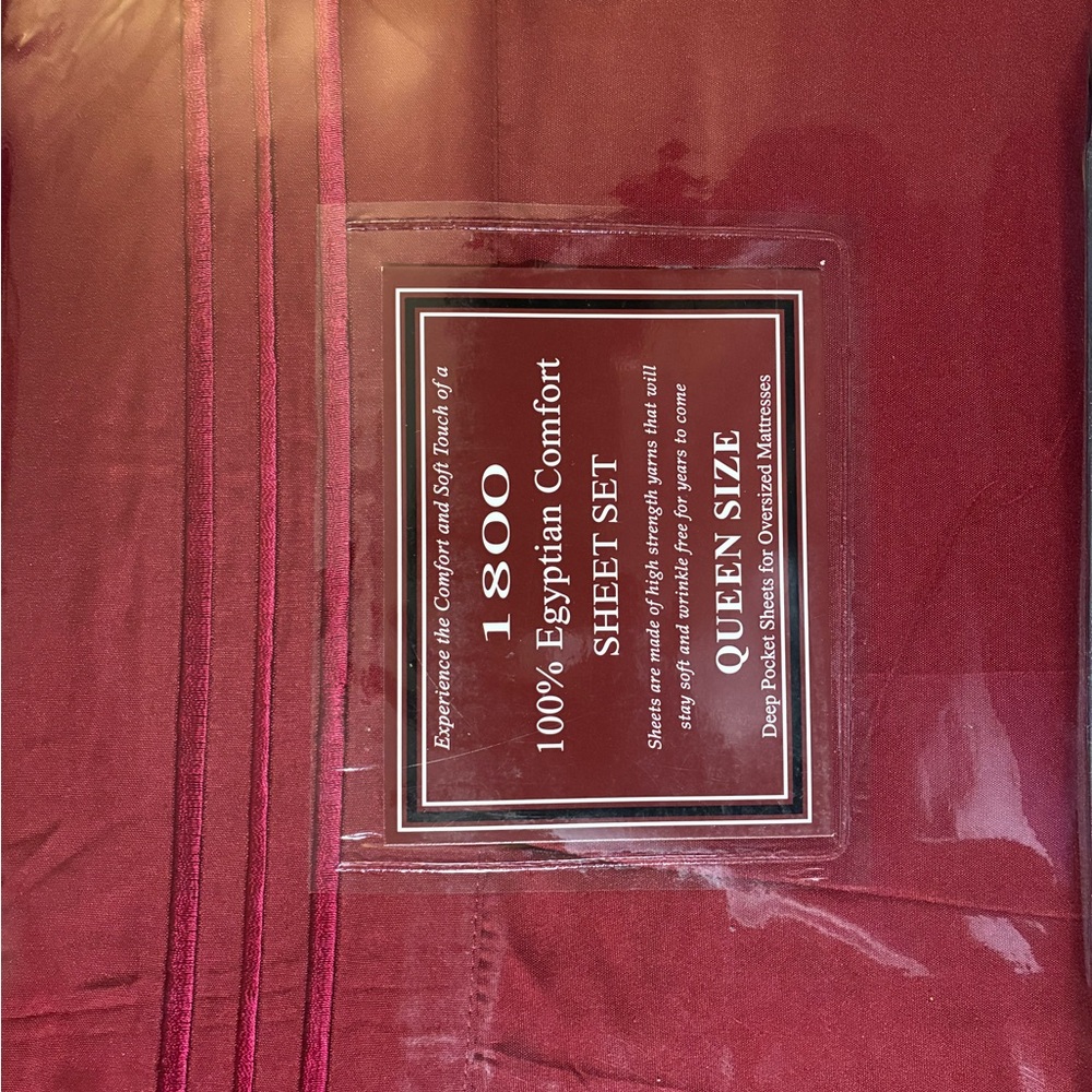 1800 Queen Sheet Set - Burgundy